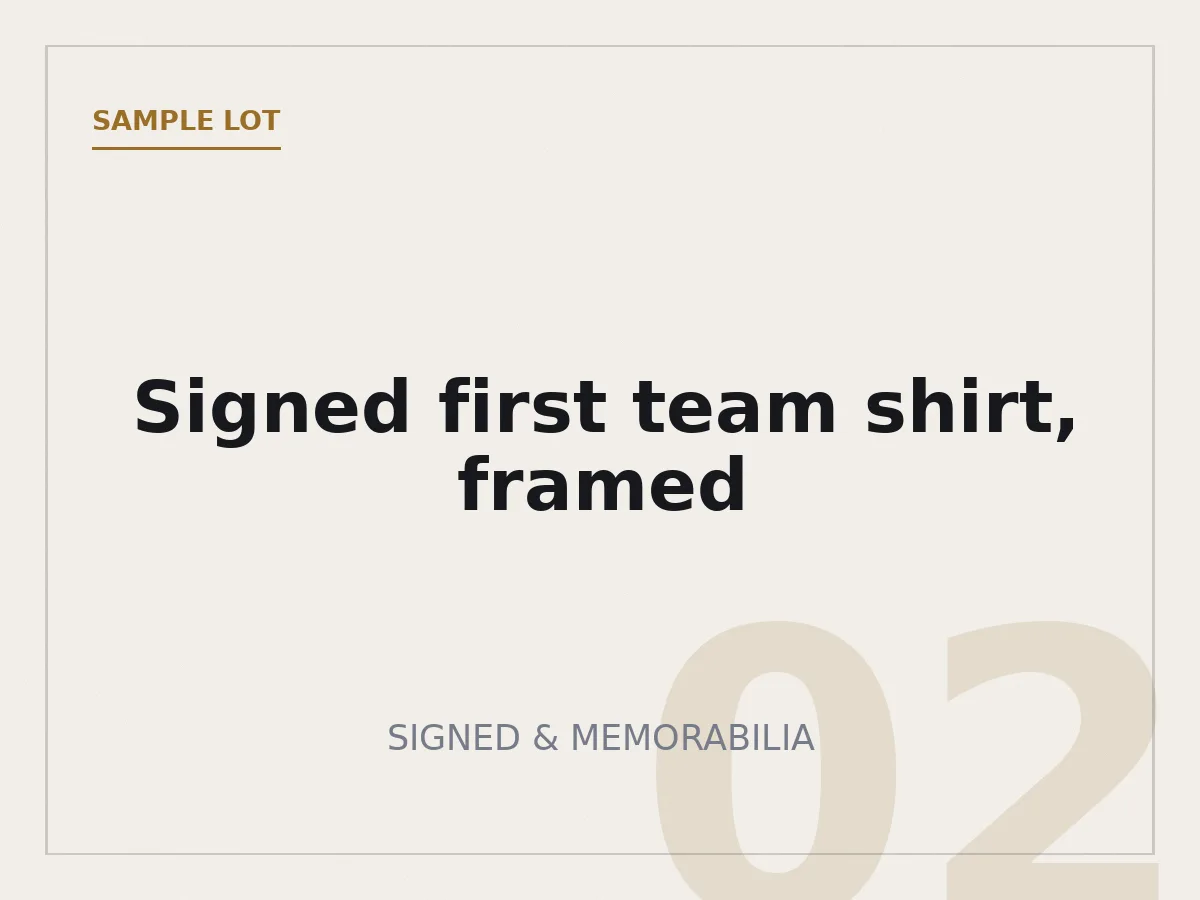 Signed first team shirt, framed